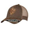 Ariat Men's Brown Oilskin Baseball Cap