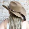 Deerskin Leather Tassel Hat Band - Brown