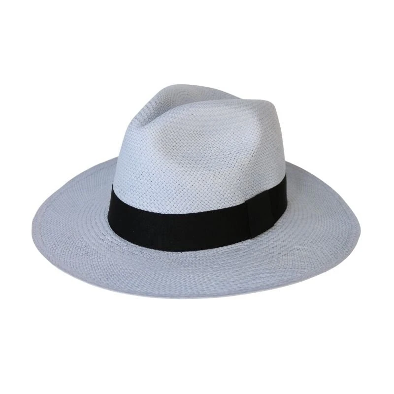 Ronnel Panama Straw Blue Fedora Hat | The Martin - Image 2